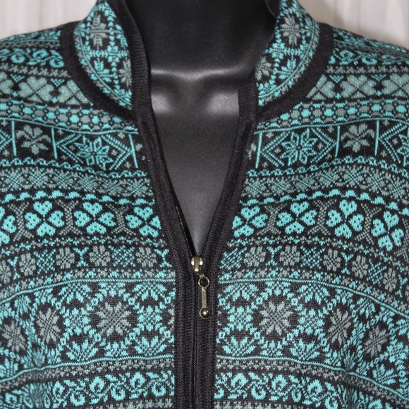 Alpaca Imports Handmade Aymara Zip Up Cardigan Sweater. Sz. M - Picture 3 of 7